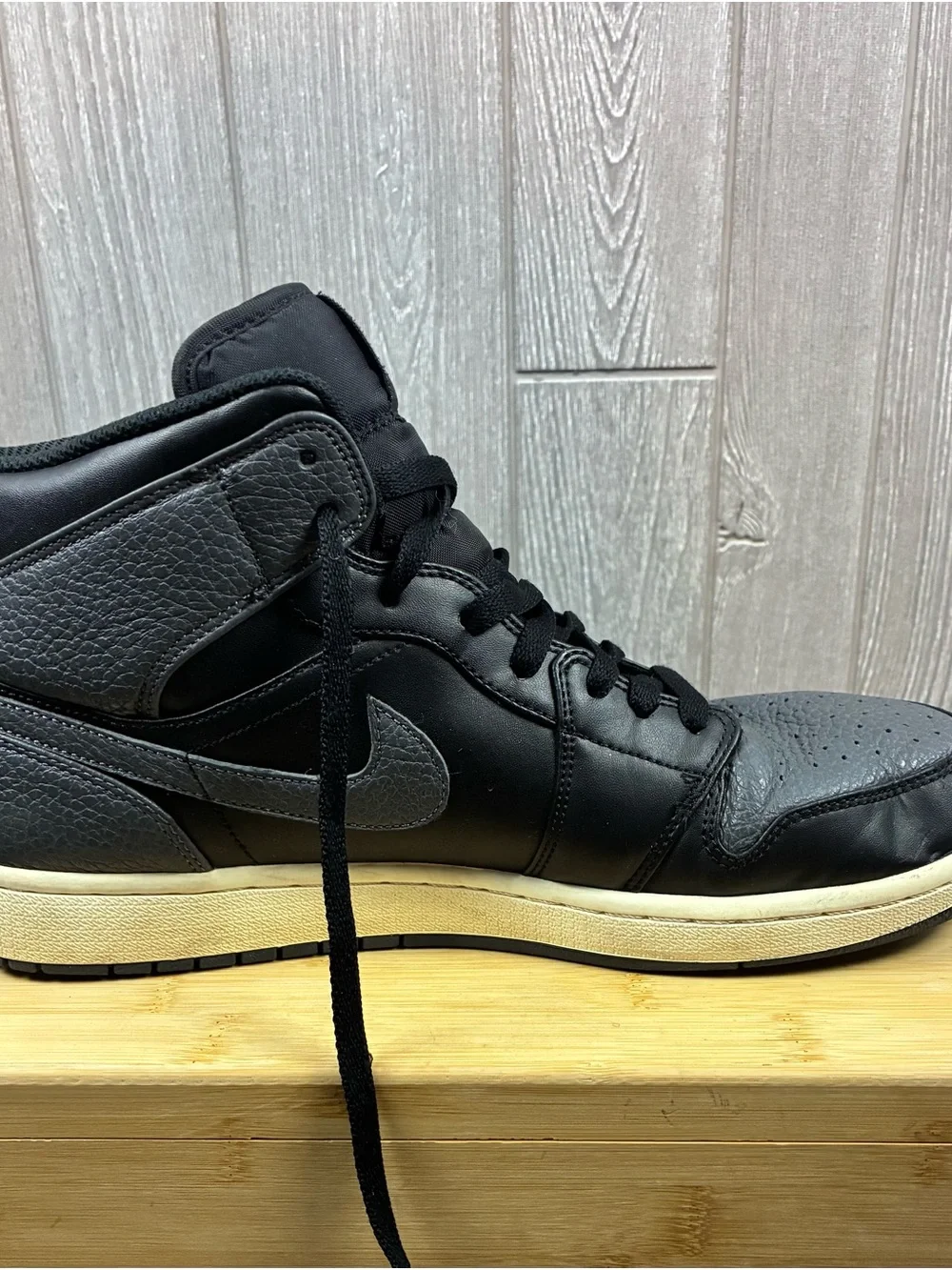 Nike Air Jordan 1 Retro Mid Black and Gray Men's Y2K Sneakers